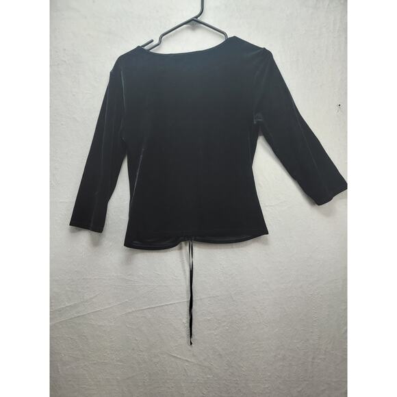 Studio M Black Velvet Blouse, Size S, NWT - Picture 5 of 10